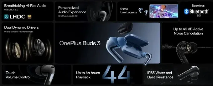 إيربودز OnePlus Buds 3 الجديدة
